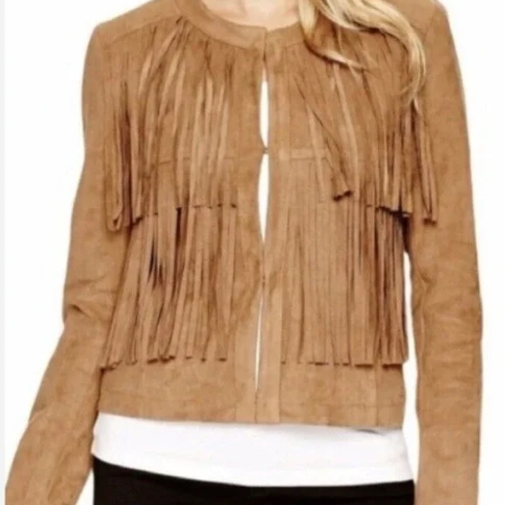 a.n.a Western Faux Suede Fringe Jacket Size X-Large